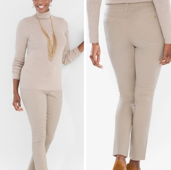 Chico's Denim - Chico's Girlfriend Coated Slim Leg Ankle Jean Style Pants 10R/1.5R NWT